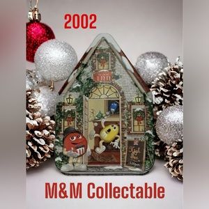 M&M Collectable‎ Tin Canister 2002 Candy Christmas Village Series Collectible